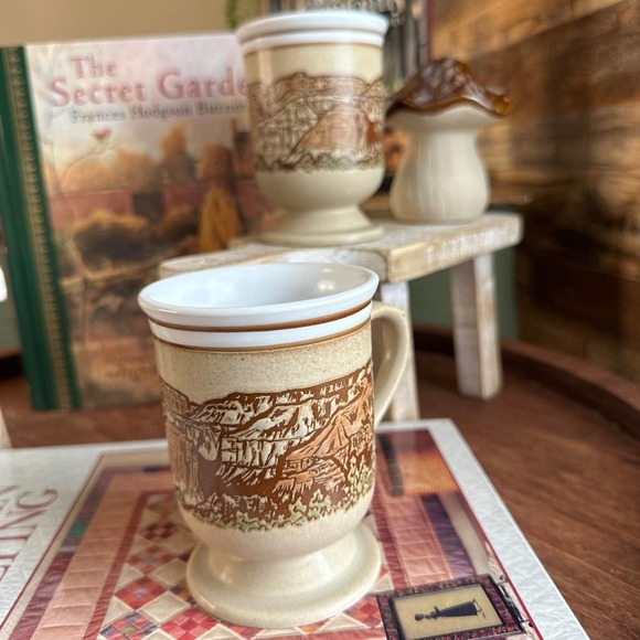 Rustic Grand Canyon embossed mug set of 2 - Picture 10 of 16